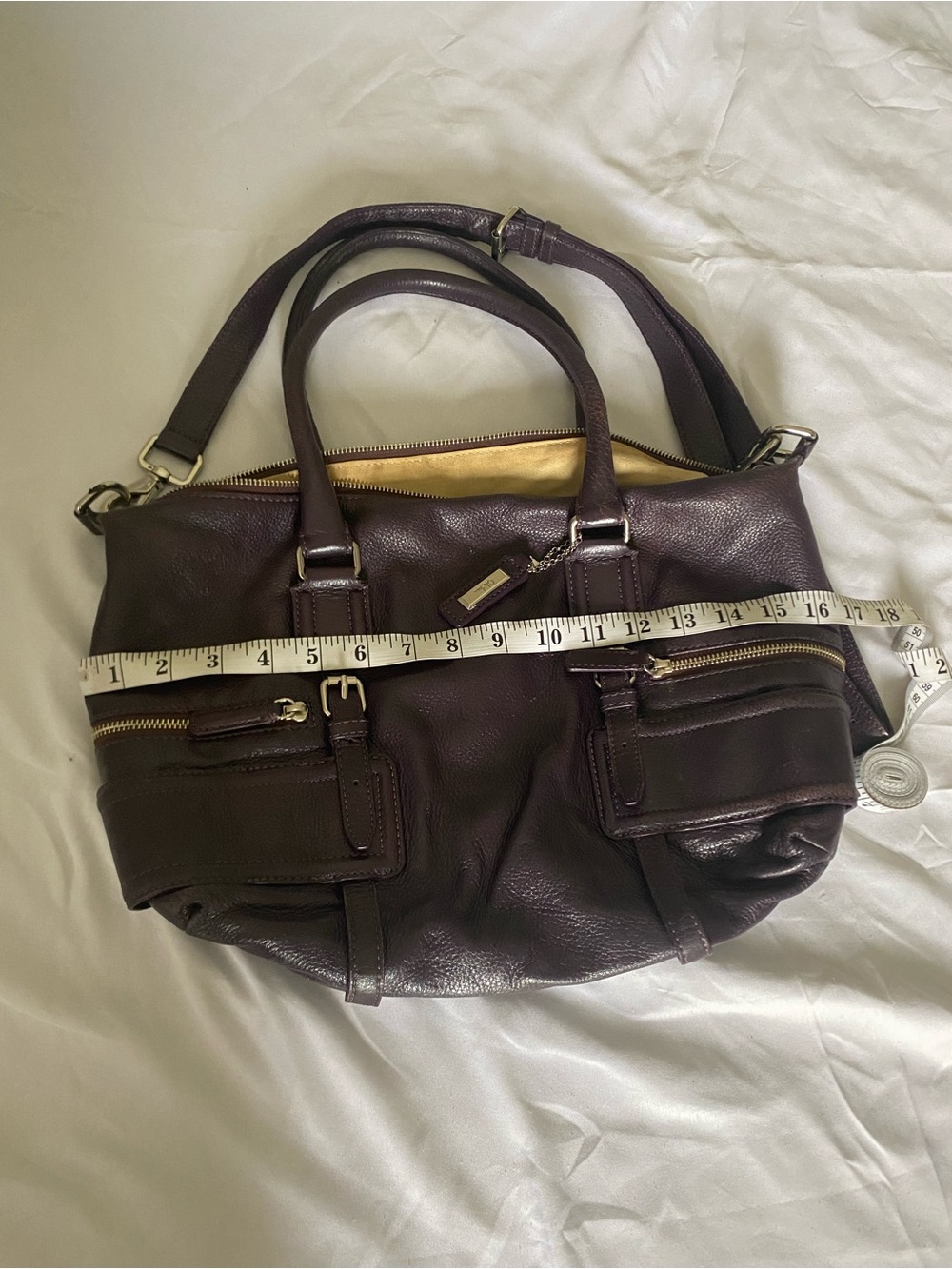 Authentic Leather Cole Haan Shoulder/Hand bag. Purple Color - Picture 12 of 14
